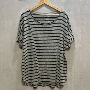 B Active | Striped Workout Shirt | 18/20 2X | Gray & Black